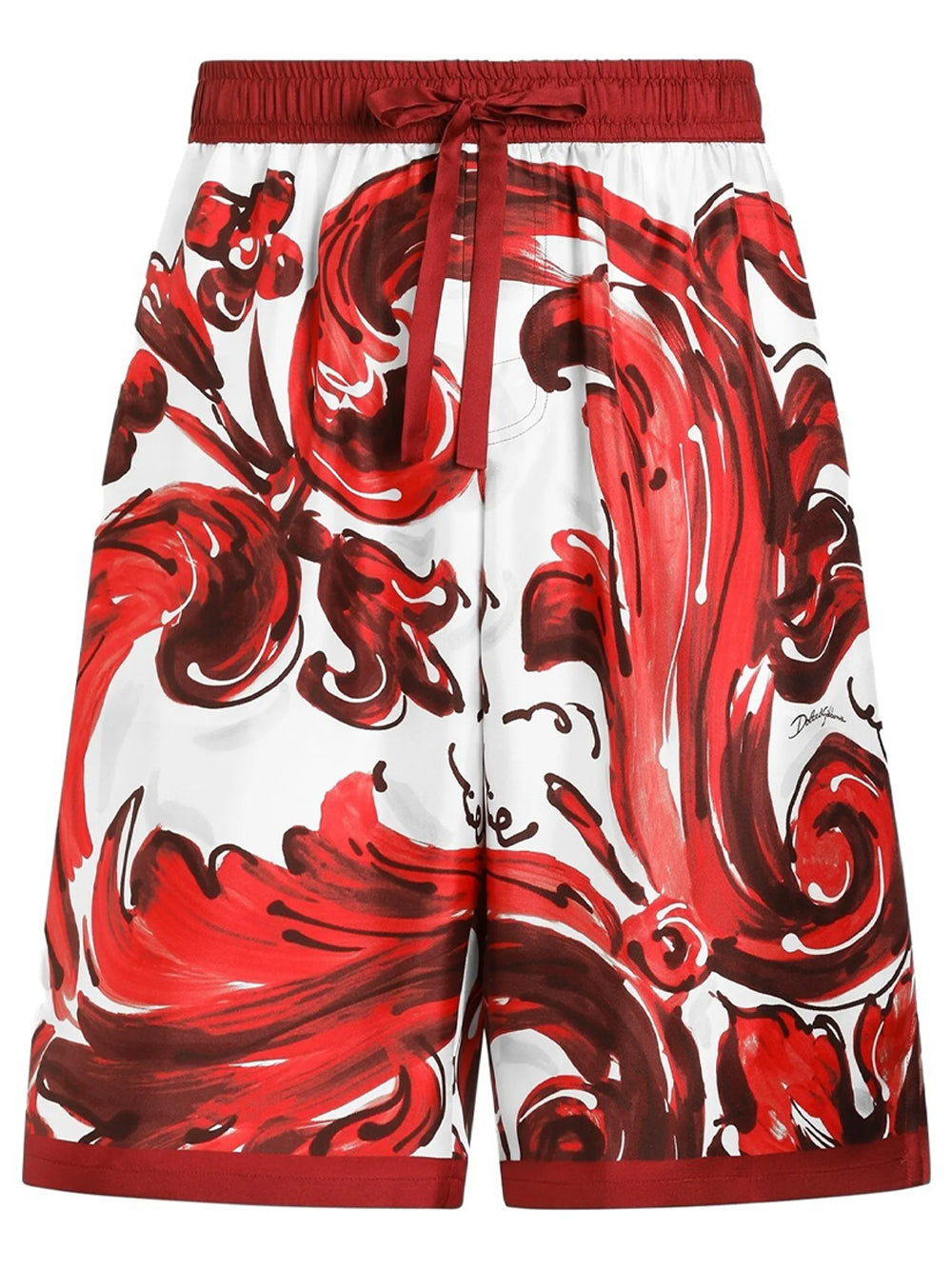 Dolce & Gabbana Men Vanity Bermuda Shorts In Majolica-Print Silk Twill DOLCE & GABBANA