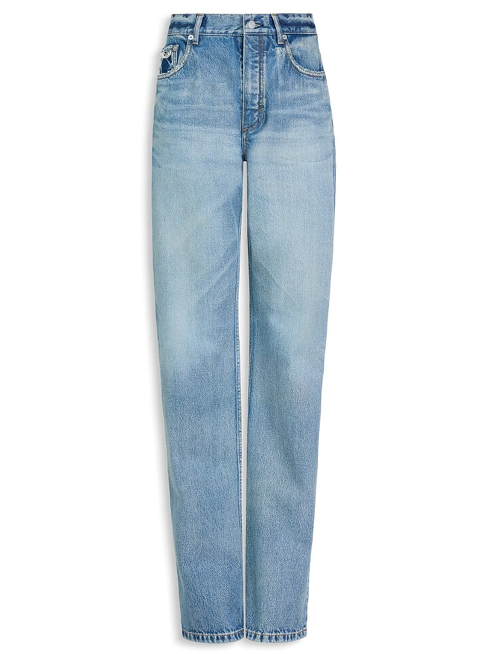 Alaia Women Straight Pants Denim ALAIA