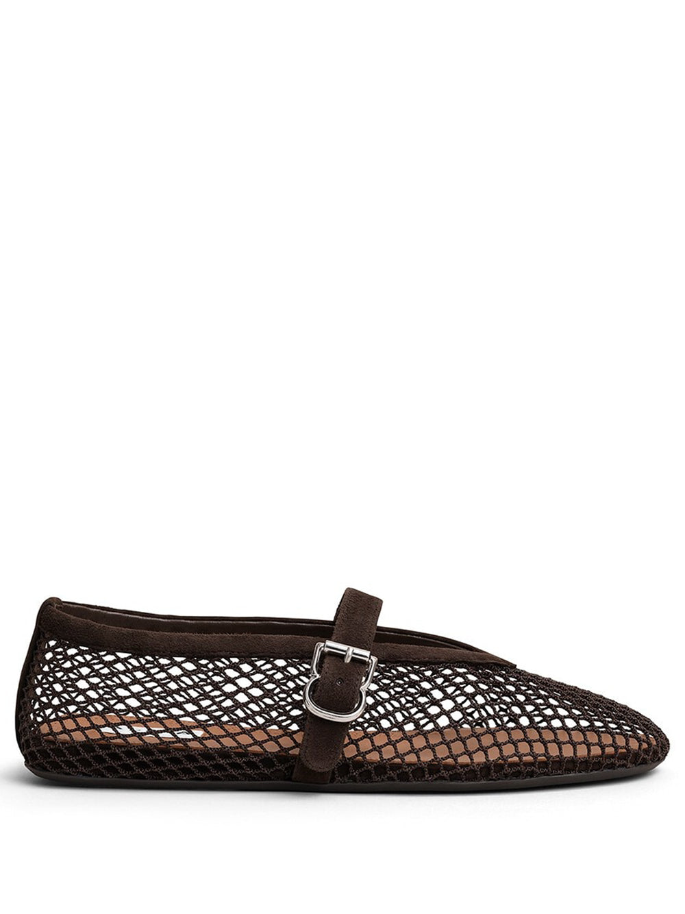 Suede Ballet Flats In Fishnet Women ALAIA
