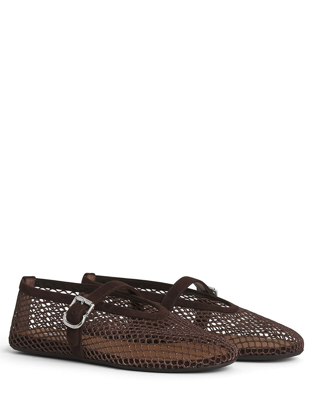 Alaia Women Suede Ballet Flats In Fishnet ALAIA