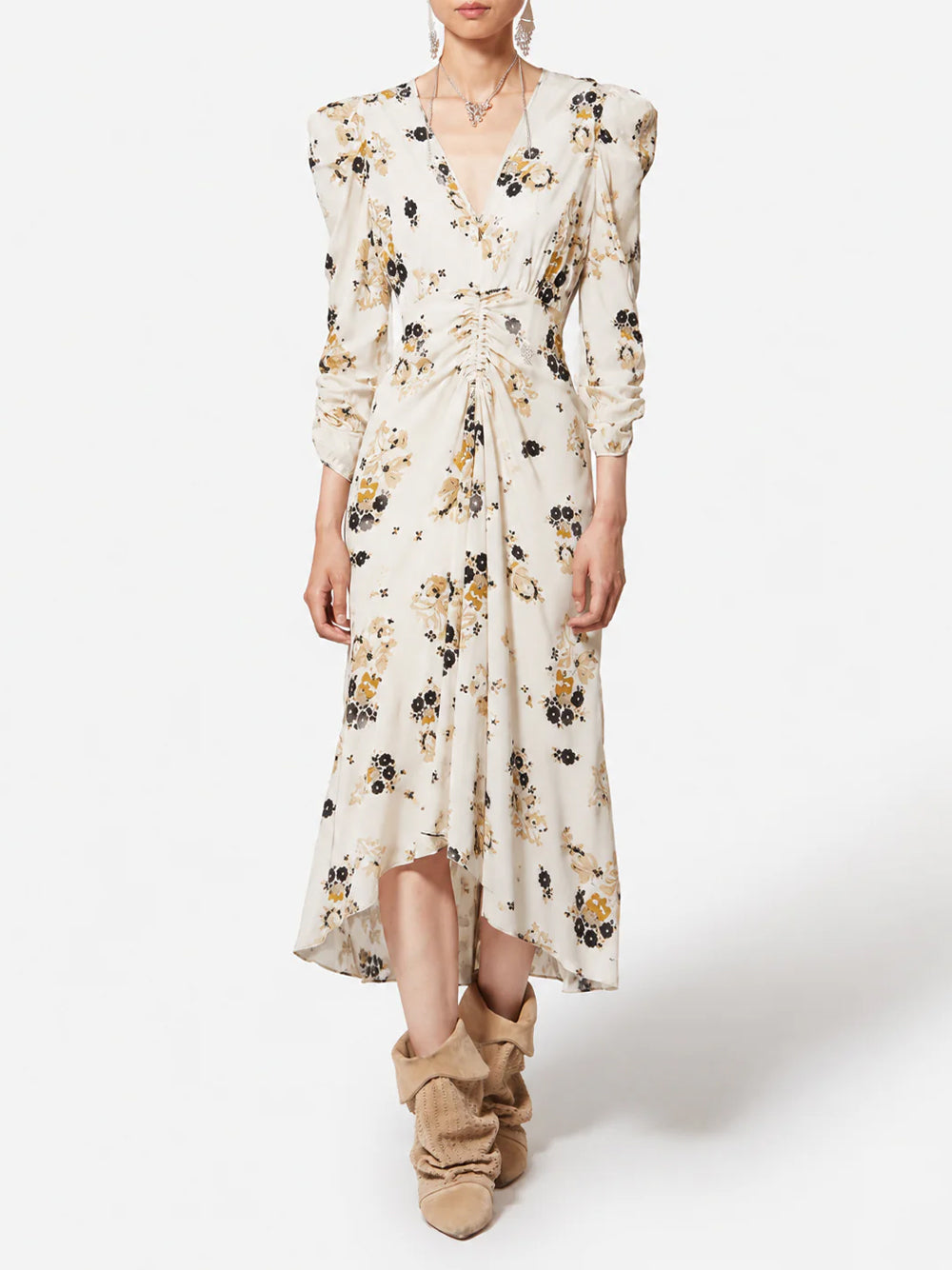 Isabel Marant Women Albini Printed Silk Midi Dress ISABEL MARANT