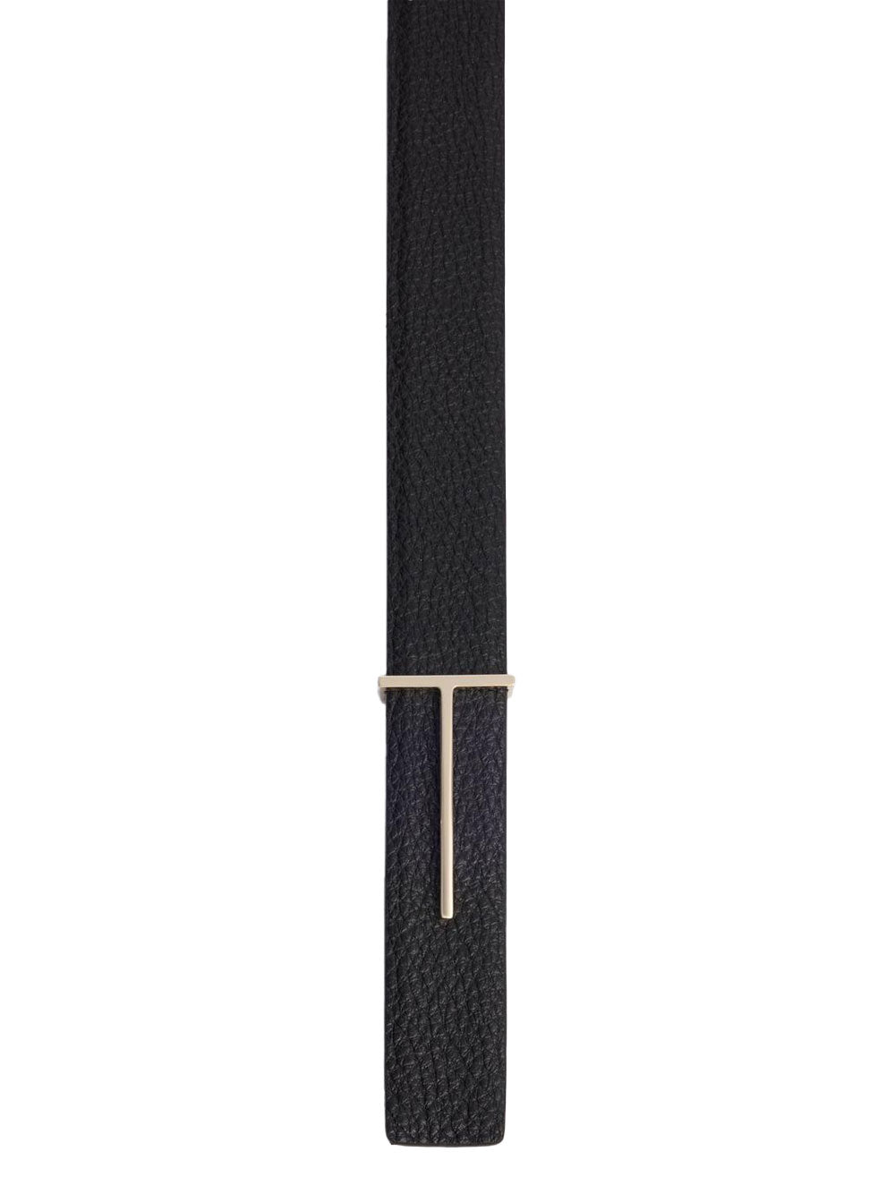 Tom Ford Women Grained Leather And Spazzolato Leather Slim T Belt TOM FORD