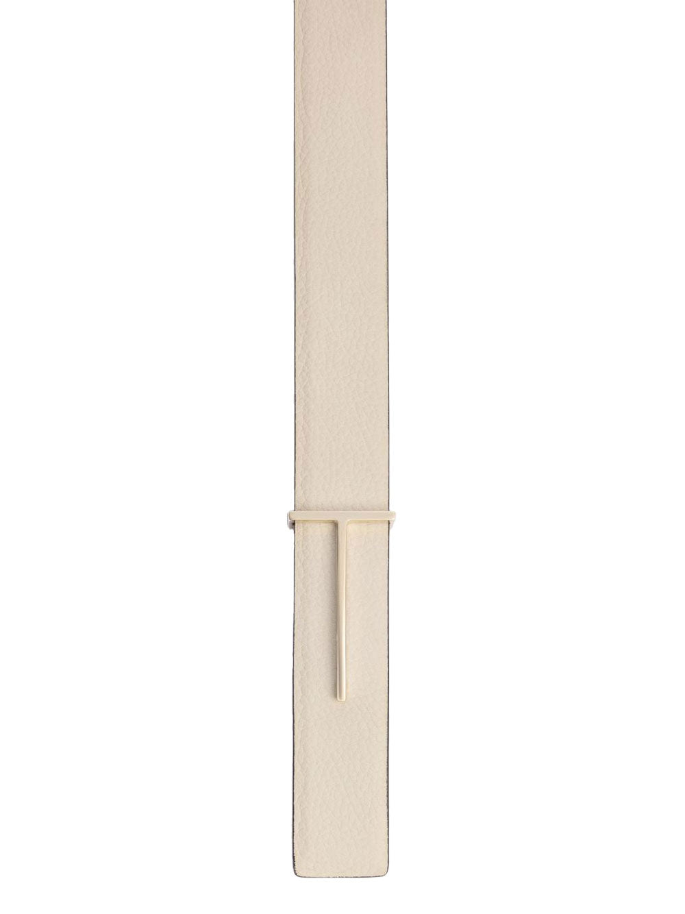 Tom Ford Women Grained Leather And Spazzolato Leather Slim T Belt TOM FORD
