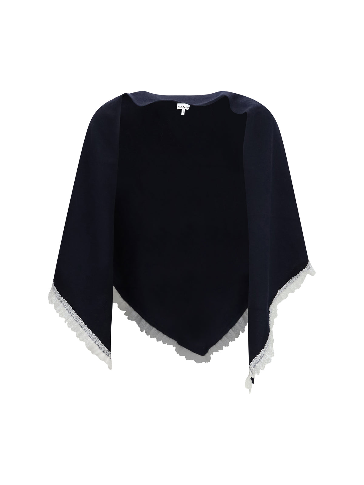 Ganni Women Openwork Wool Cape GANNI