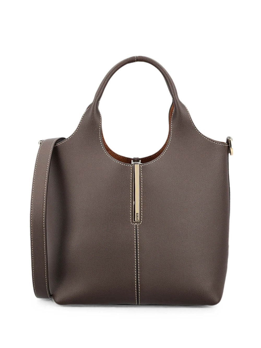 Tod's Women Leather Mini Tote Bag With Branded Metal Bar Accessory TOD'S