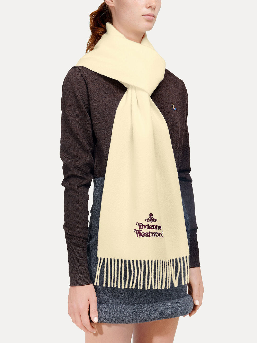 Vivienne Westwood Women Embroidered Wool Scarf VIVIENNE WESTWOOD