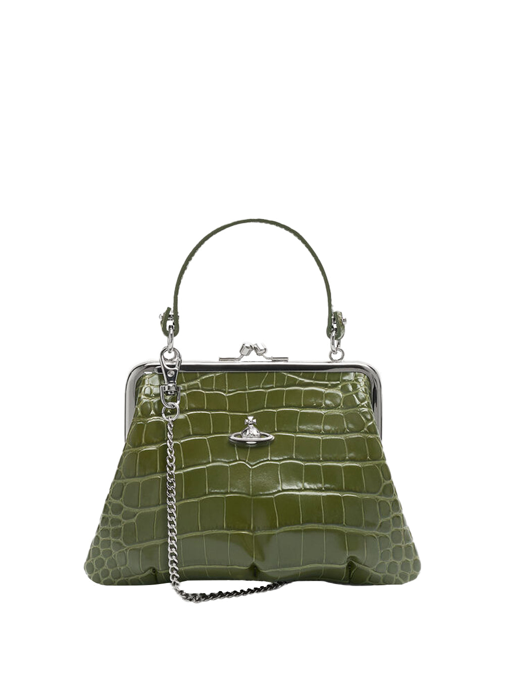 Crocodile-Effect Granny Frame Purse With Chain Women VIVIENNE WESTWOOD