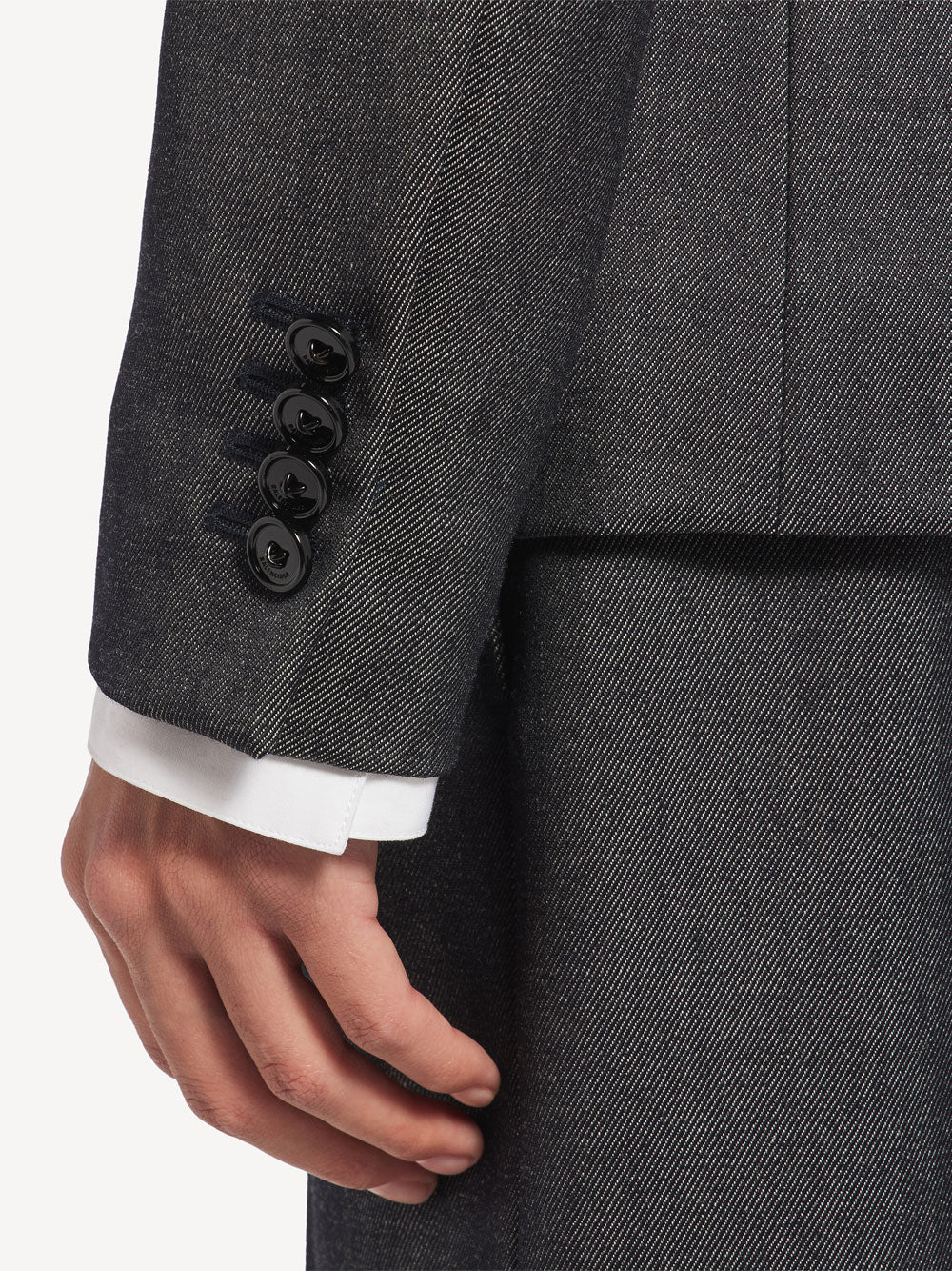 Balenciaga Women Double-Breasted Tailored Jacket In Wool Twill In Denim Look BALENCIAGA
