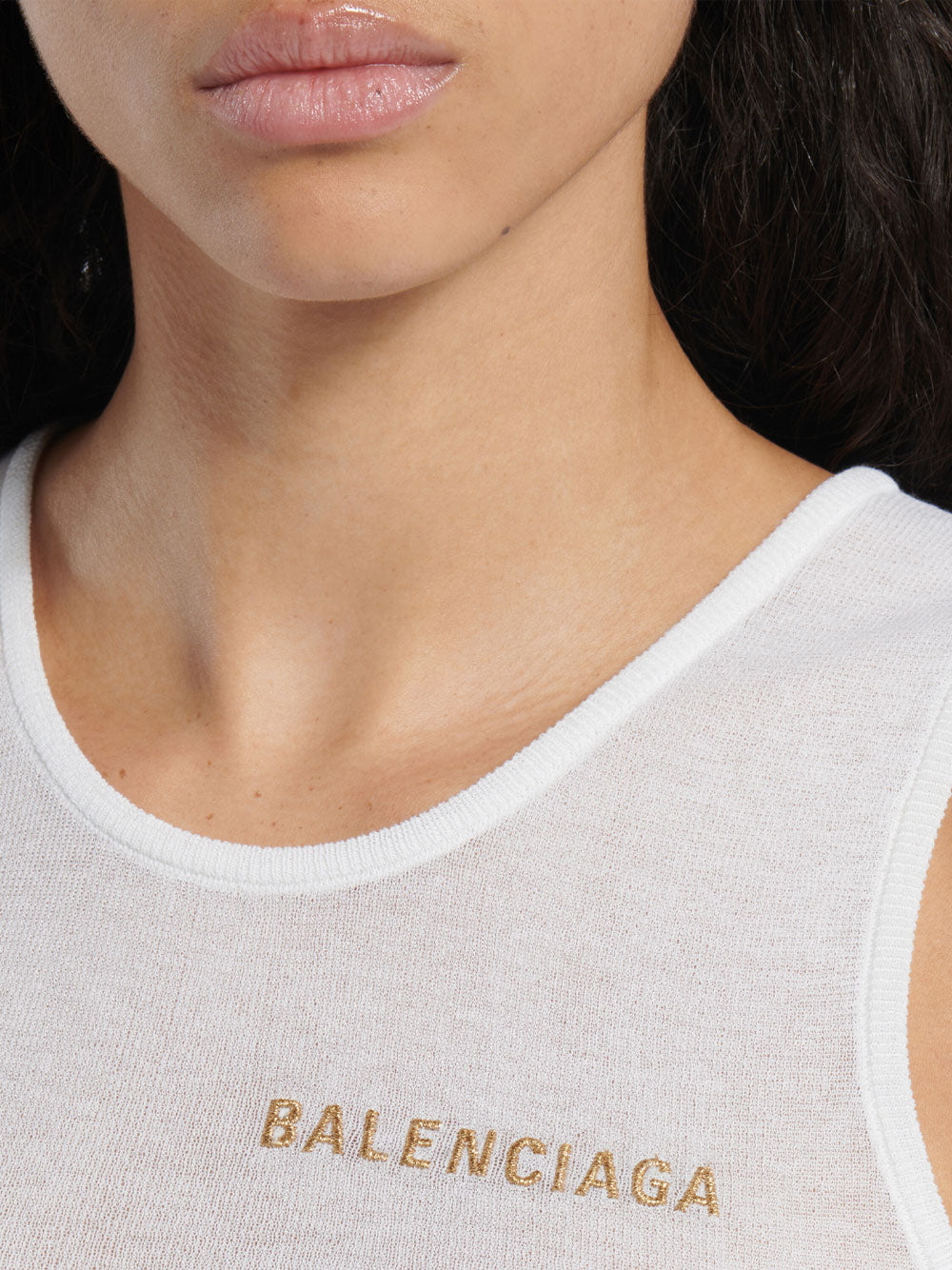 Balenciaga Women Tank Top In Light Knit Cotton BALENCIAGA