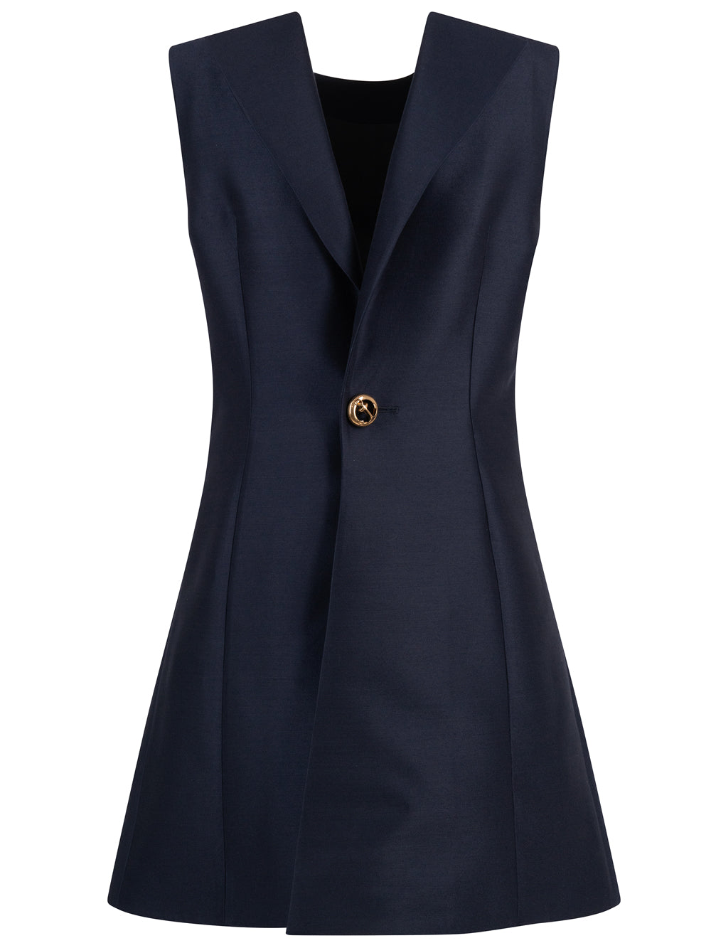 Balenciaga Women Wool Mini Dress With Button BALENCIAGA