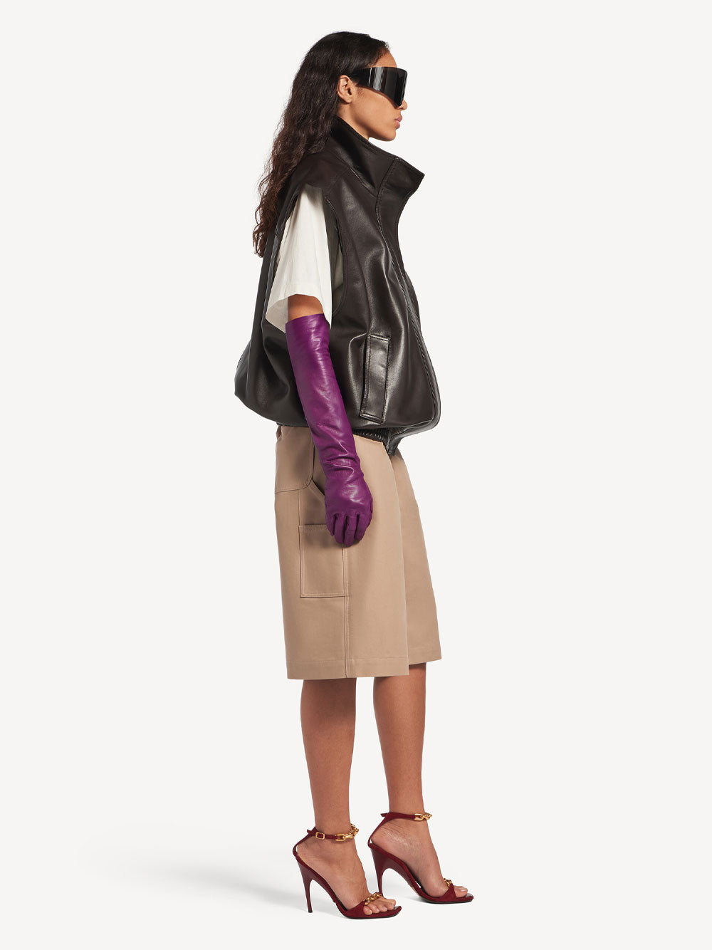 Balenciaga Women Sleeveless Blouson In Shiny Soft Lambskin BALENCIAGA
