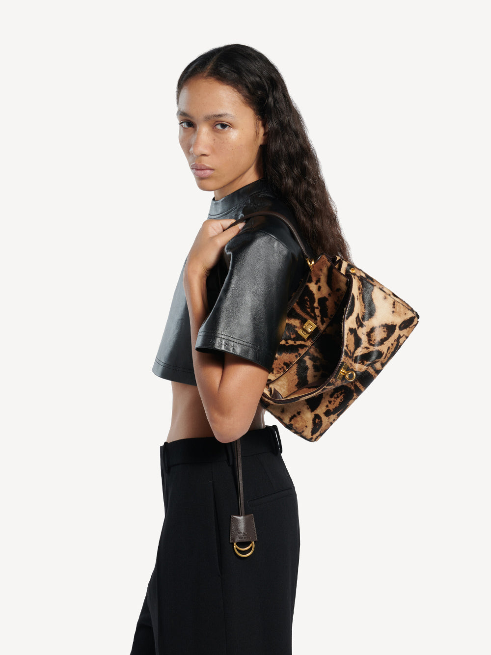 Balenciaga Women Borsa "Rodeo" Piccola In Pelle Effetto Cavallino Stampa Leopardo BALENCIAGA