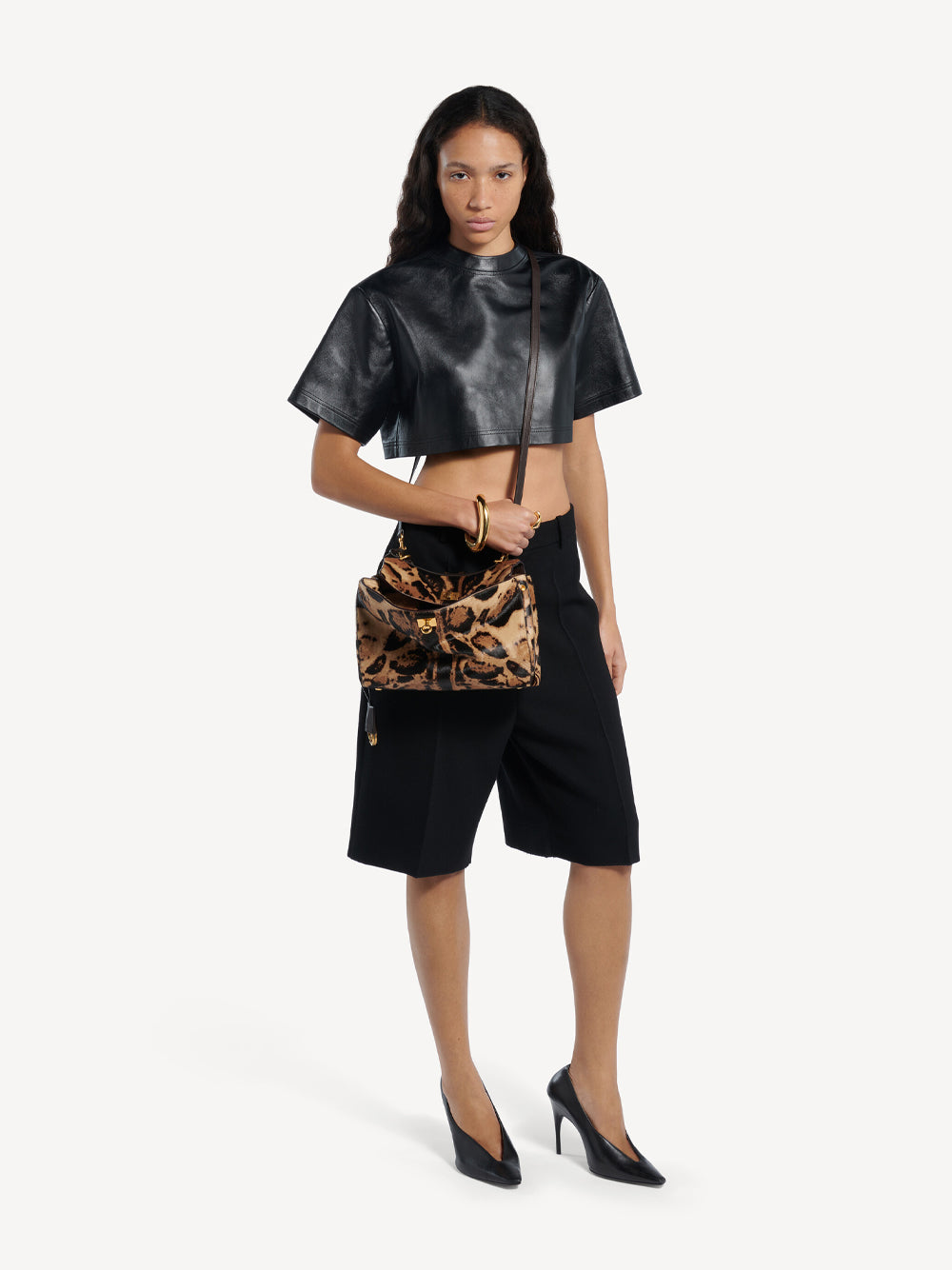 Balenciaga Women Borsa "Rodeo" Piccola In Pelle Effetto Cavallino Stampa Leopardo BALENCIAGA