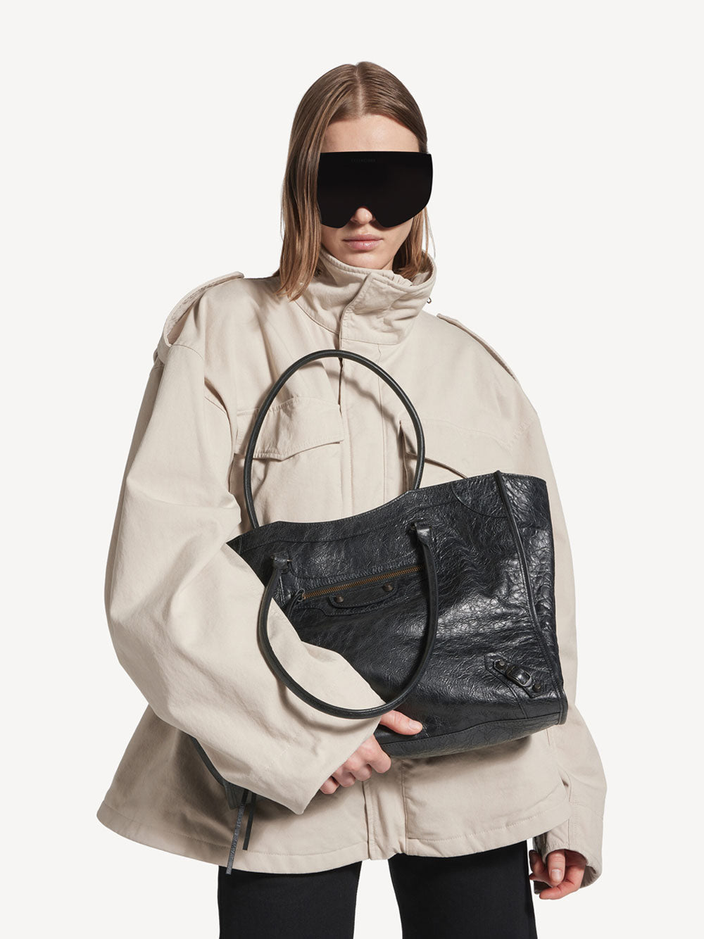 Balenciaga Women Le City Tote Bag Medium In Arena Lambskin BALENCIAGA