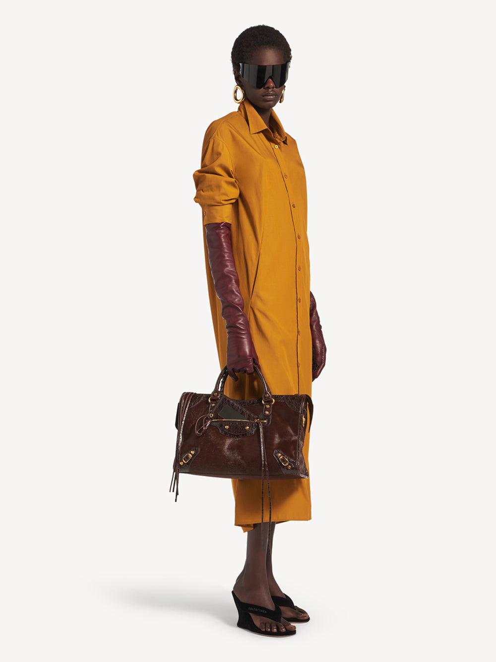 Balenciaga Women Borsa Le City Media In Cavallino E Pelle Arena BALENCIAGA