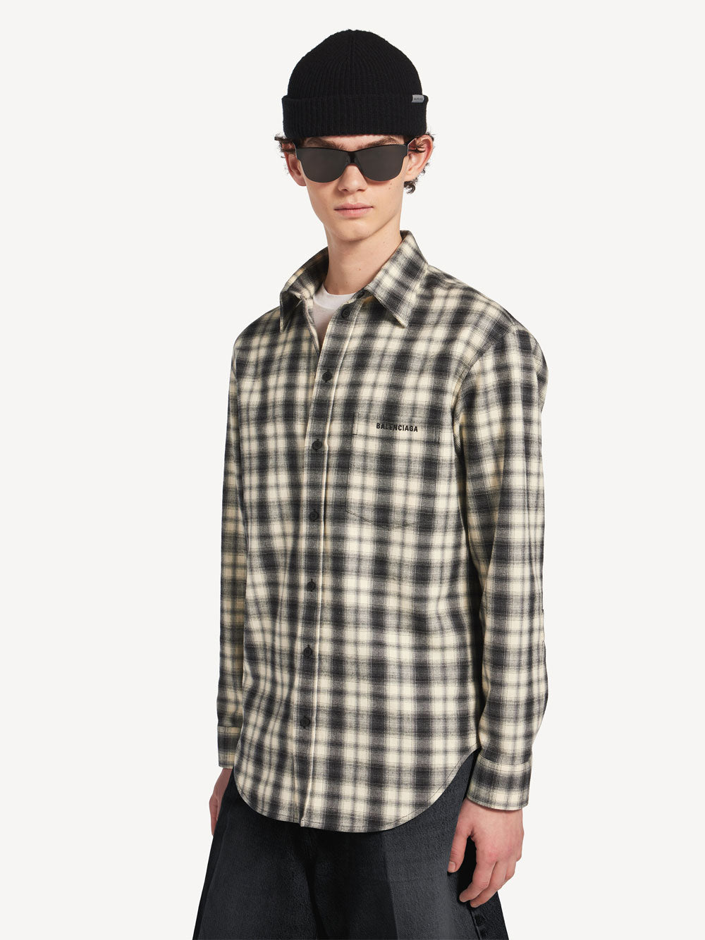 Balenciaga Men Regular Fit Shirt In Check Cotton Flannel BALENCIAGA