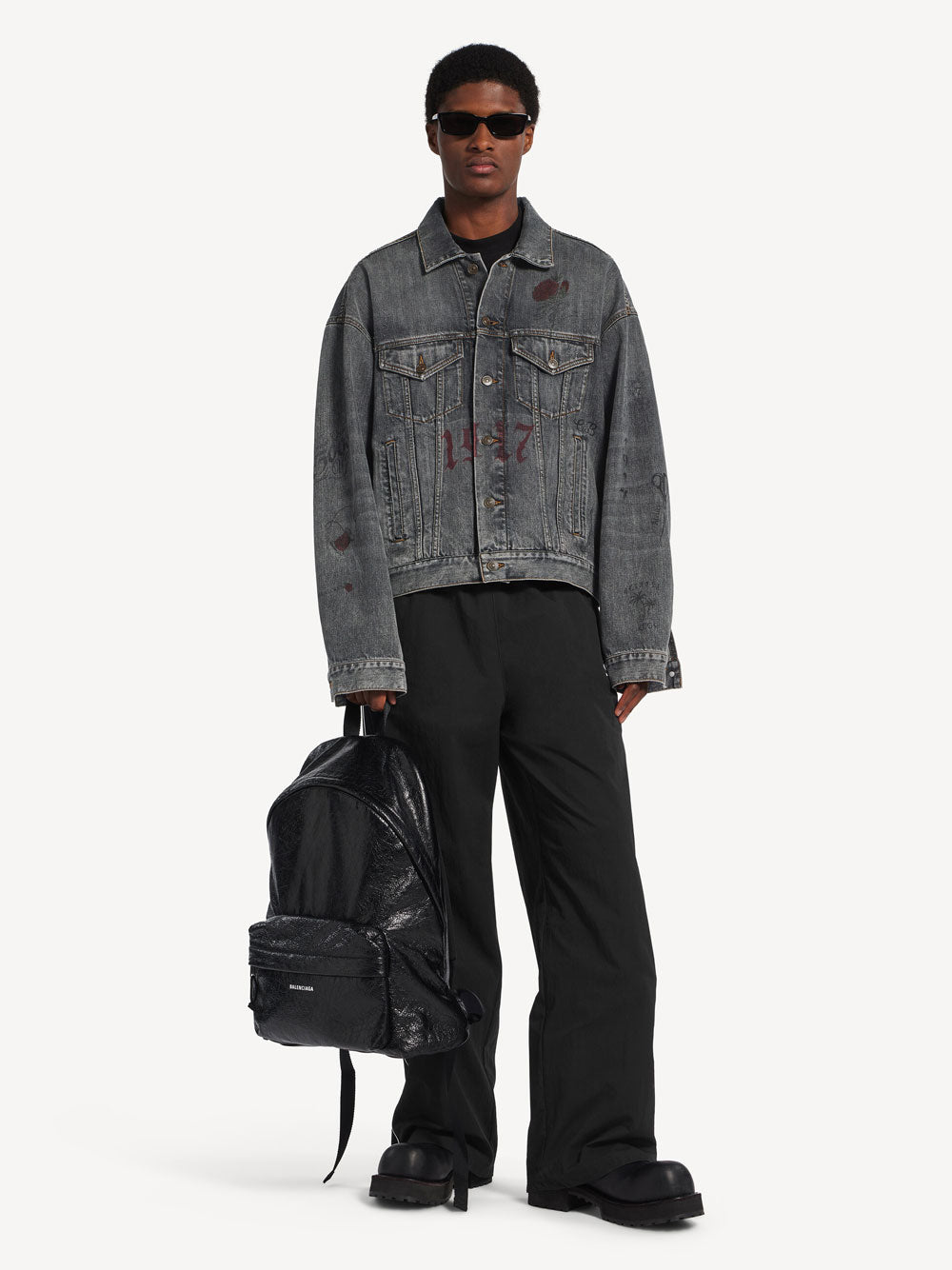 Balenciaga Men Explorer Backpack In Arena Leather BALENCIAGA