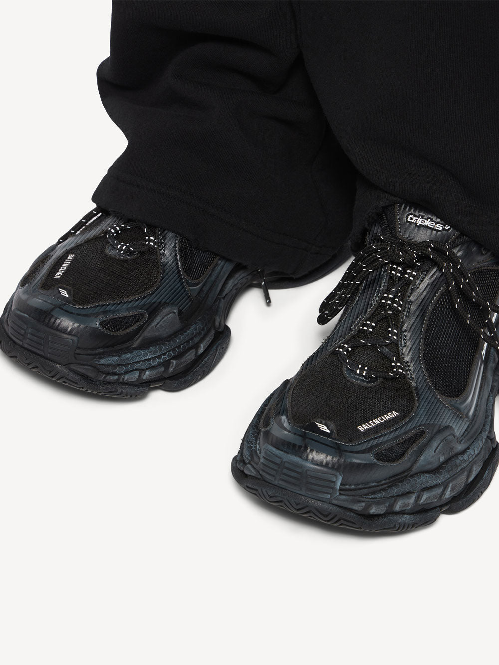 Balenciaga Women Triple S.2 Worn-Out Effect Mesh Sneakers BALENCIAGA