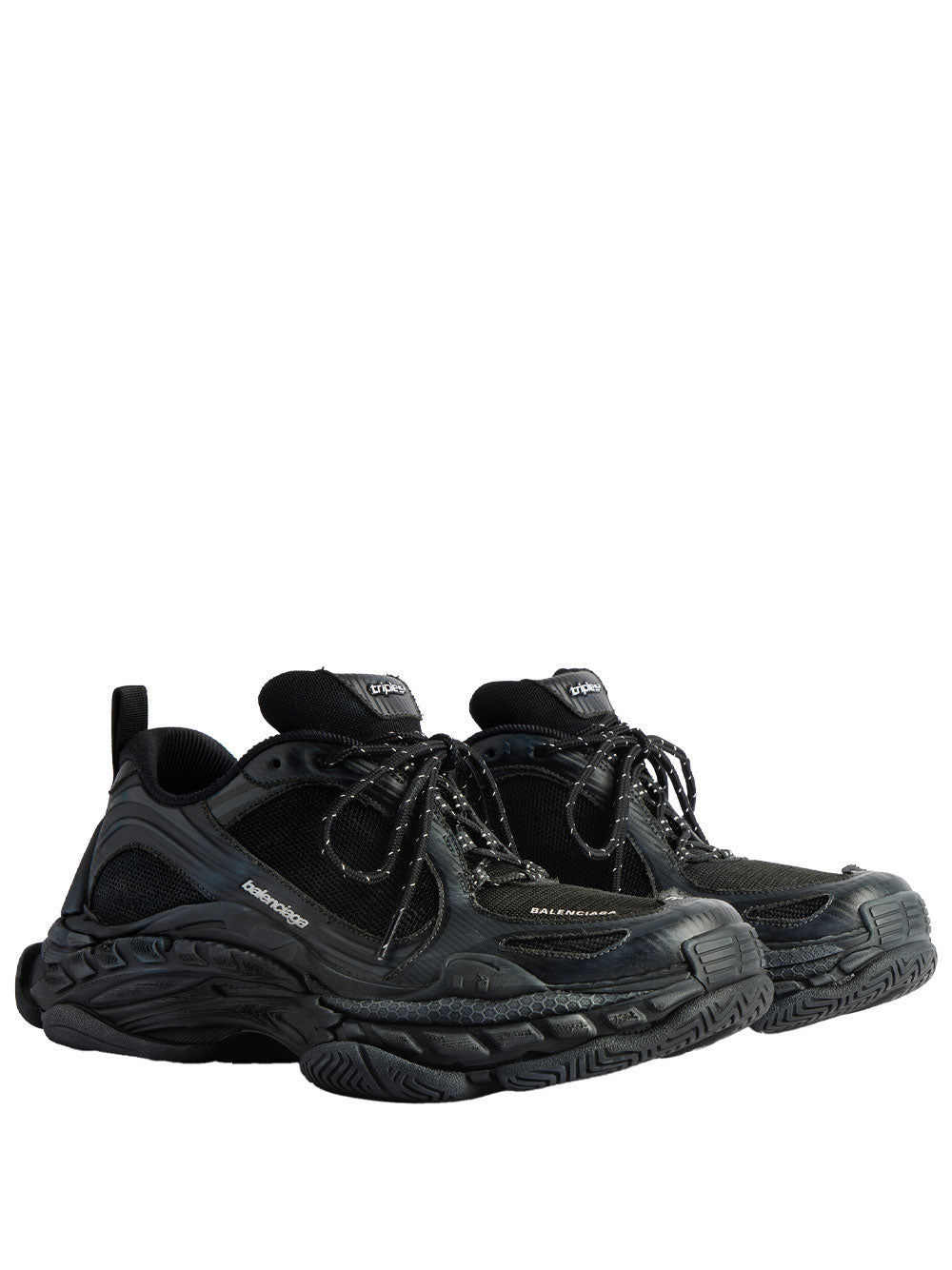 Balenciaga Women Triple S.2 Worn-Out Effect Mesh Sneakers BALENCIAGA