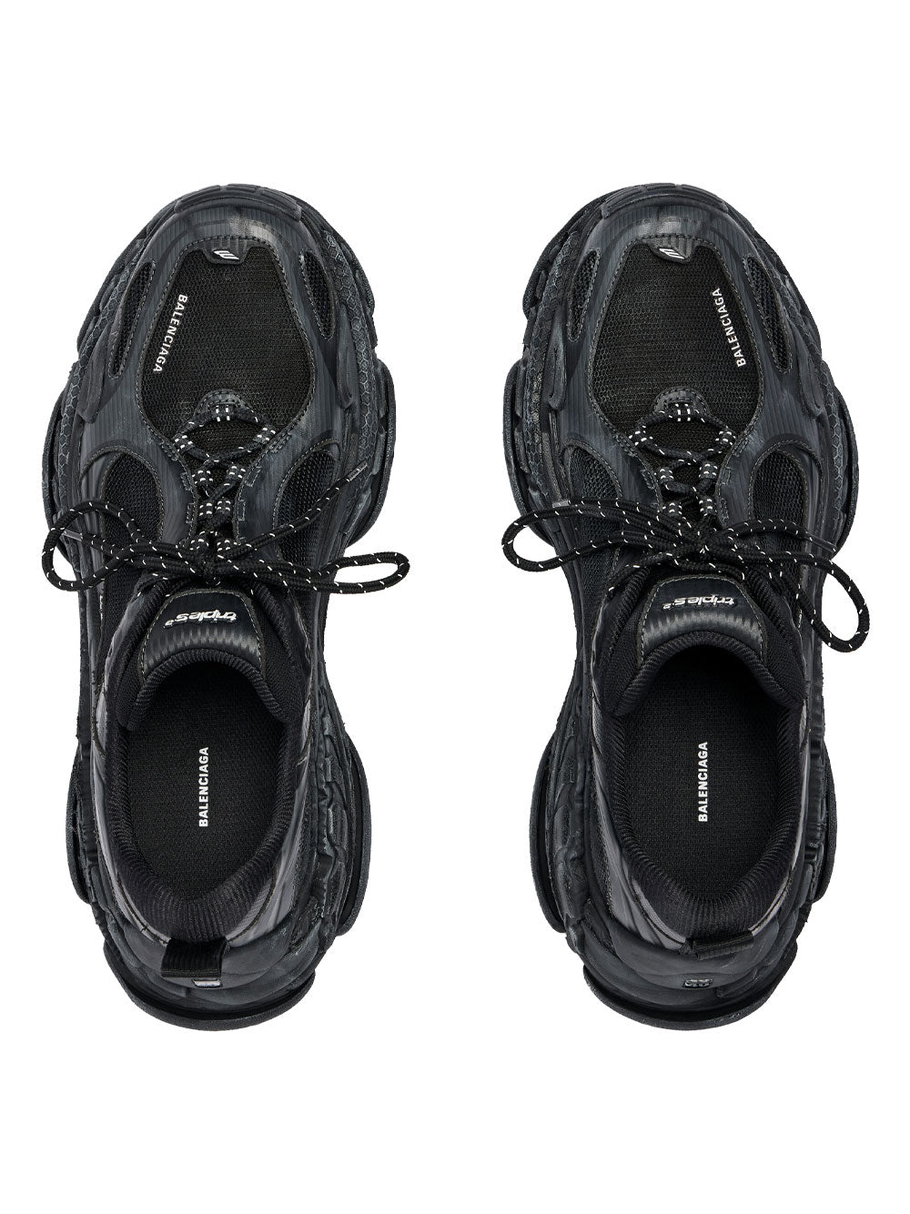 Balenciaga Women Triple S.2 Worn-Out Effect Mesh Sneakers BALENCIAGA