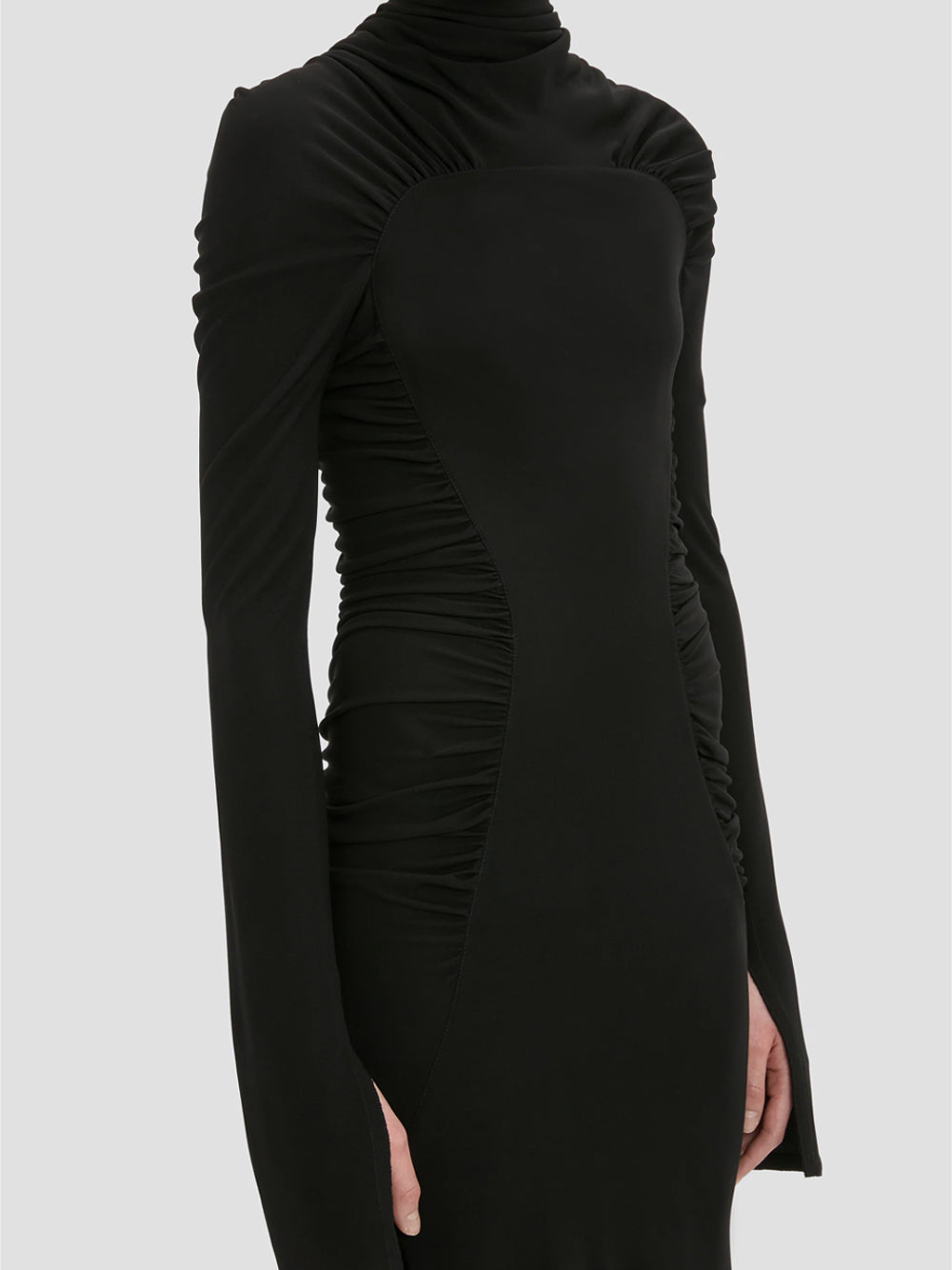Victoria Beckham Women High Neck Gathered Midi Dress VICTORIA BECKHAM