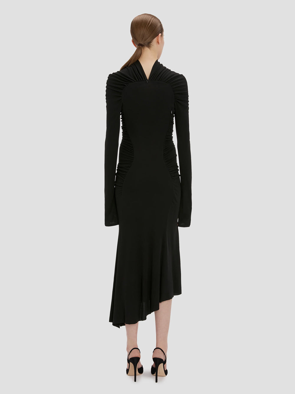 Victoria Beckham Women High Neck Gathered Midi Dress VICTORIA BECKHAM
