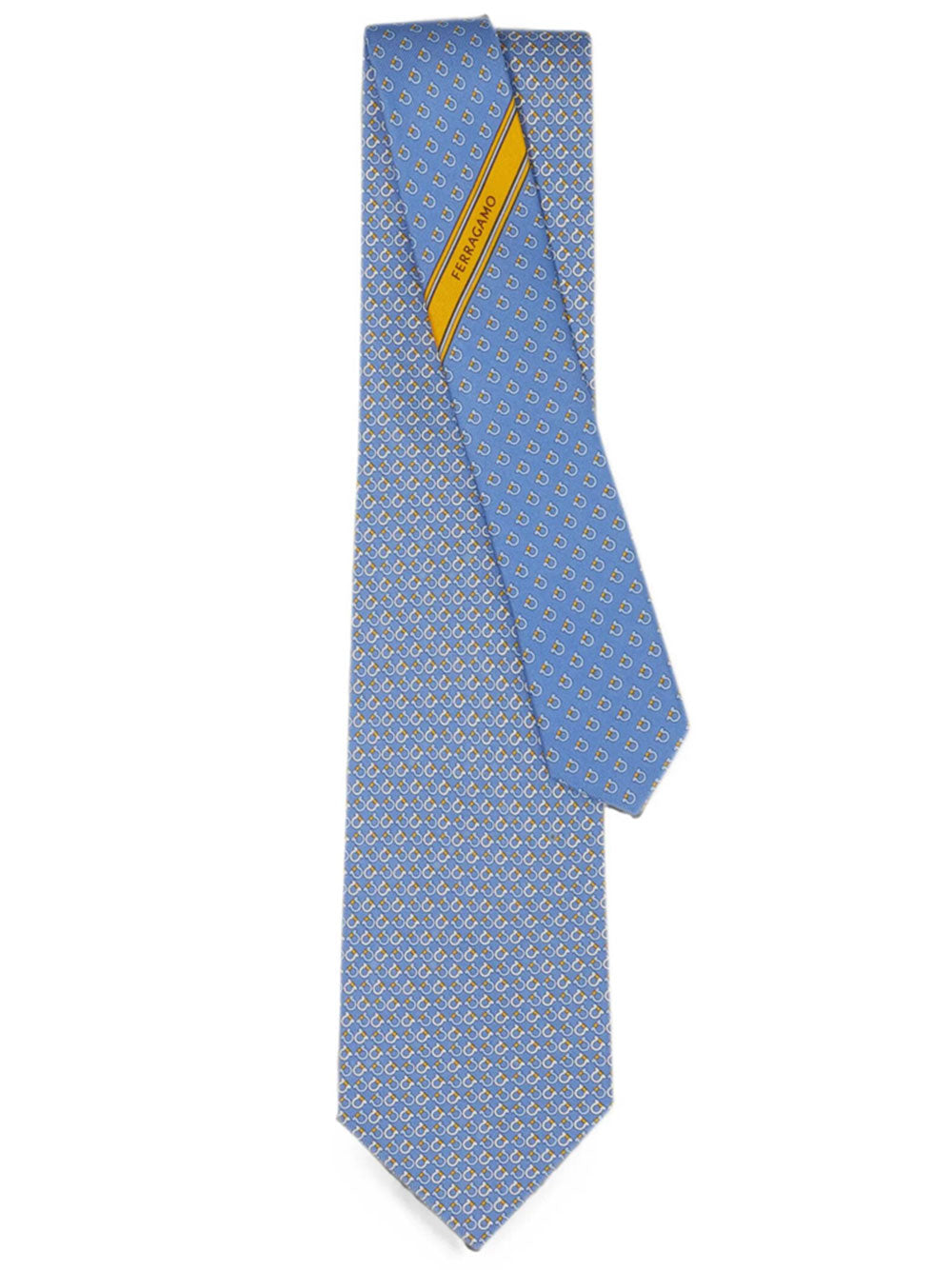 Ferragamo Men Square Gancini Print Silk Tie FERRAGAMO