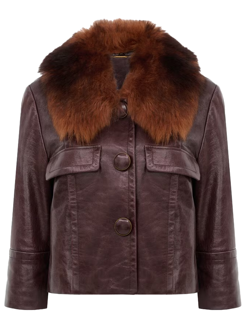 Chloe Women Giacca Corta In Pelle Con Colletto In Shearling Rimovibile CHLOE