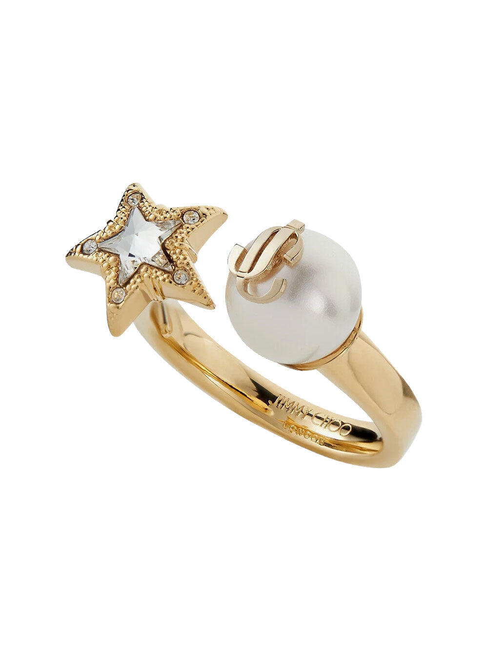 Jimmy Choo Women Gold-Finish Metal Ring With Crystal Star And Pearl JIMMY CHOO