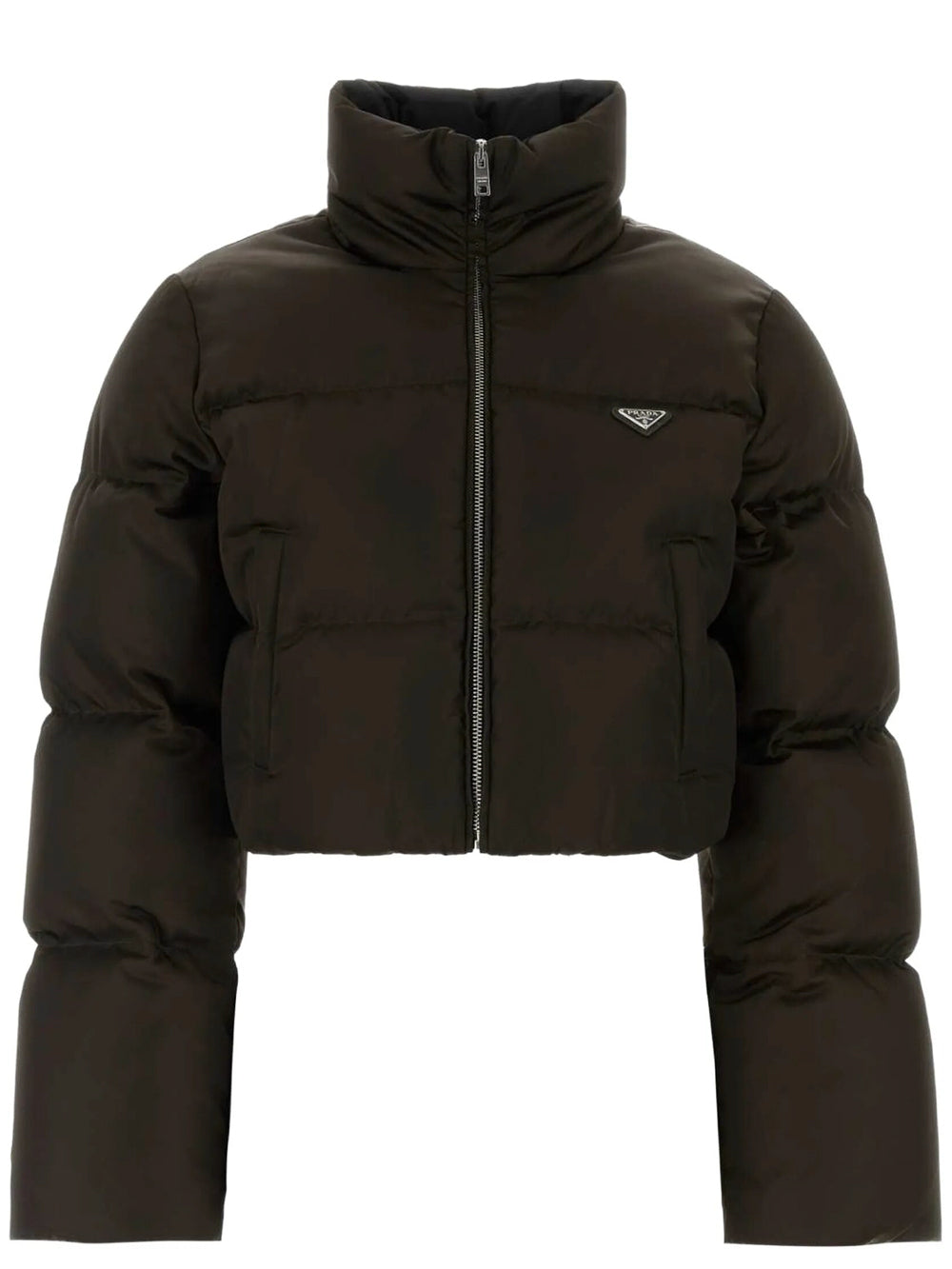 Prada Women Cropped Fit Stand-Up Collar Down Jacket PRADA