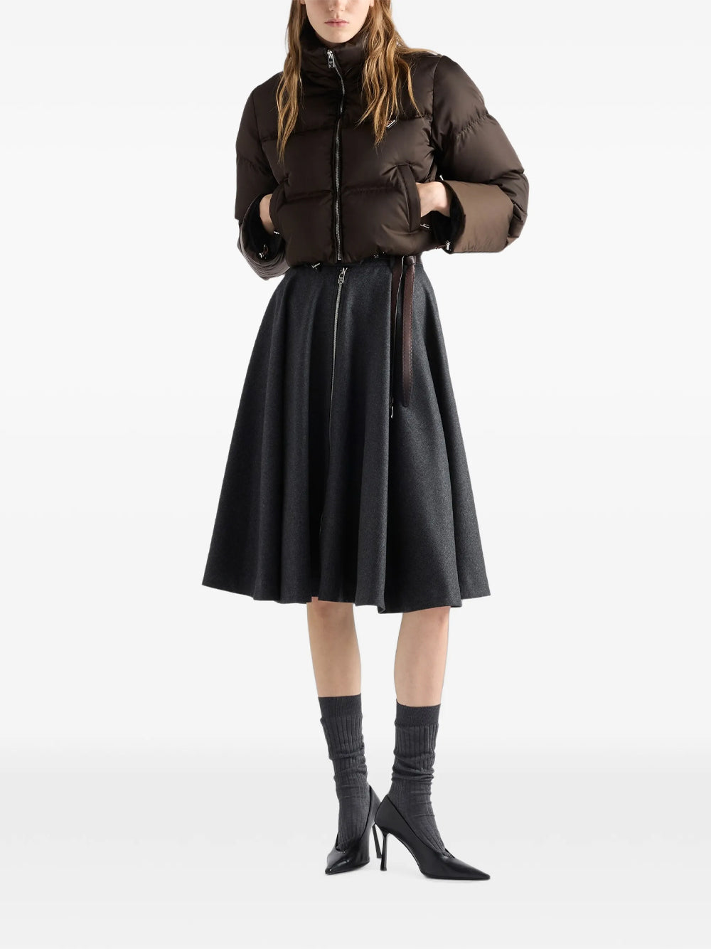 Prada Women Piumino Cropped In Re-Nylon PRADA