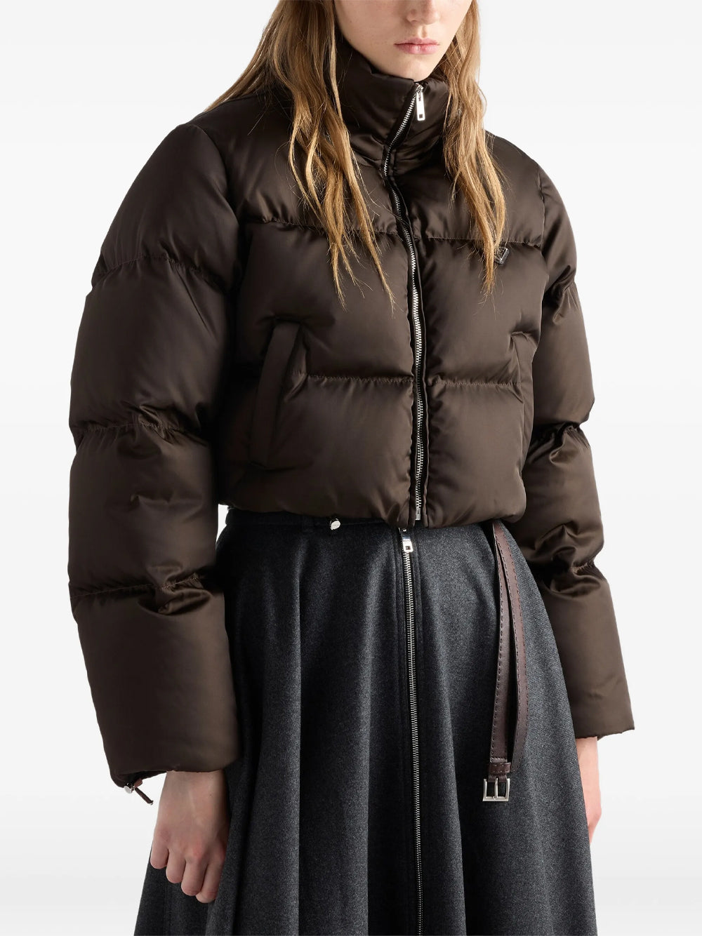 Prada Women Piumino Cropped In Re-Nylon PRADA