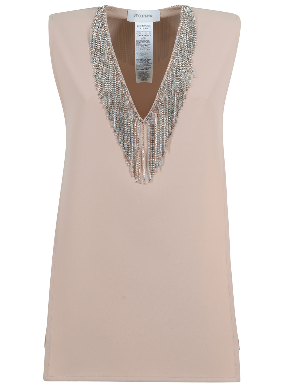 Sportmax Women Sleeveless Top With Rhinestone SPORTMAX