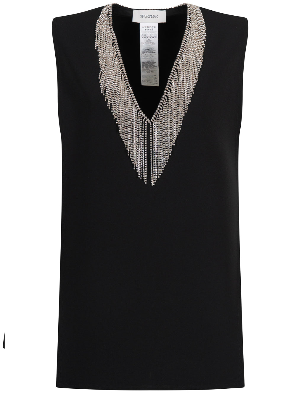 Sportmax Women Sleeveless Top With Rhinestone SPORTMAX