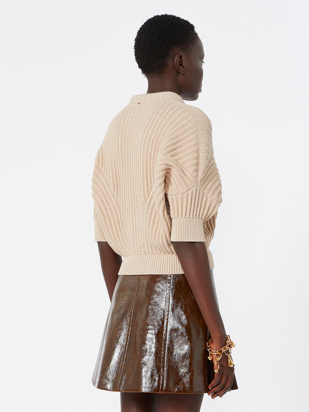 Sportmax Women Cotton Blend Sweater With Sunburst Pattern