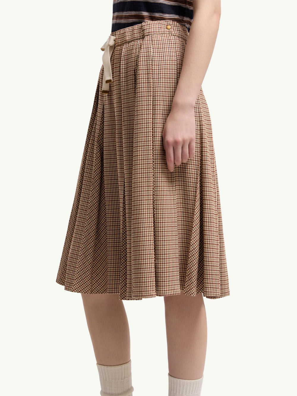 Moncler Women Microcheck Midi Wool Skirt MONCLER