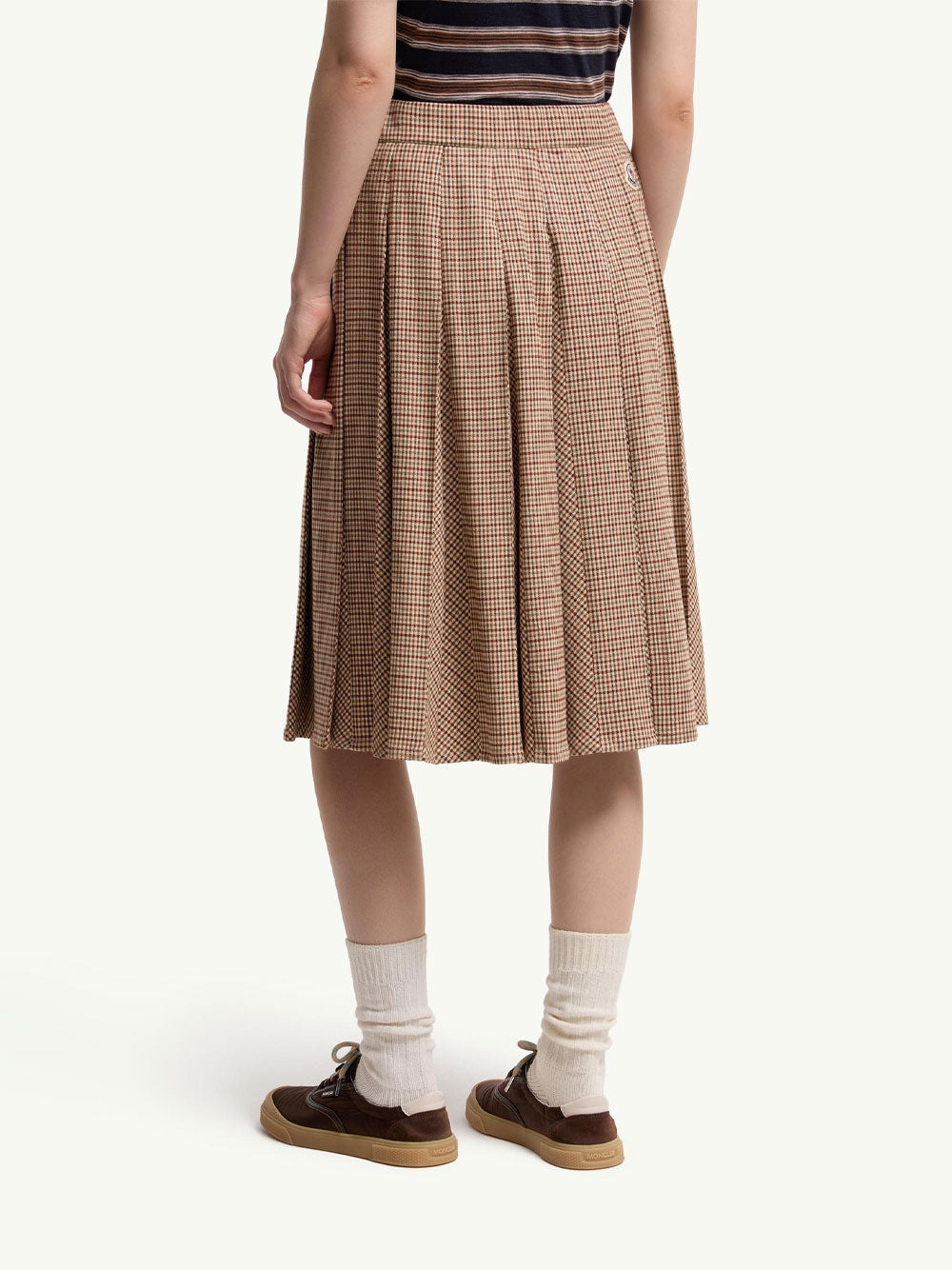 Moncler Women Microcheck Midi Wool Skirt MONCLER