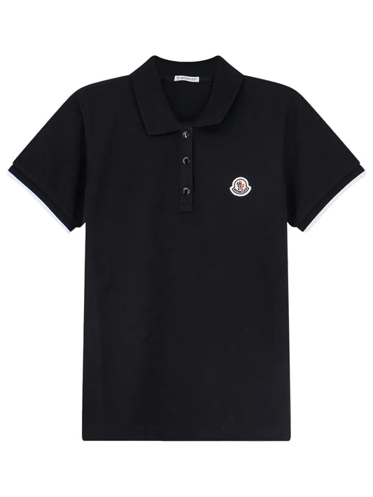 Piqué Polo Shirt With Logo Patch Women MONCLER