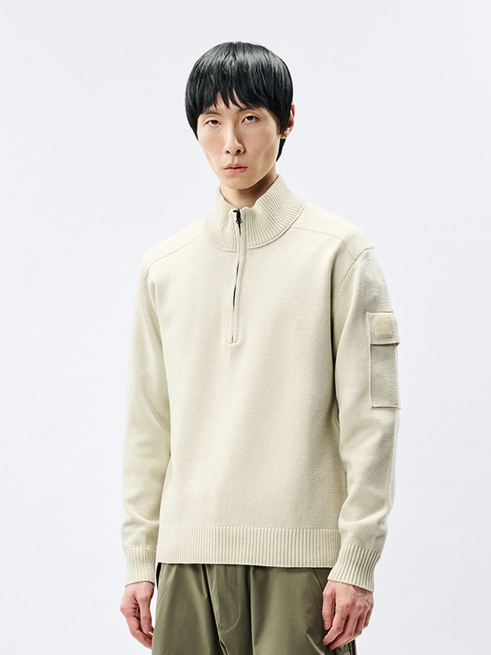 C.P. Company Men Maglione A Mezza Zip "Metropolis Series" In Lana Extrafine C.P. COMPANY