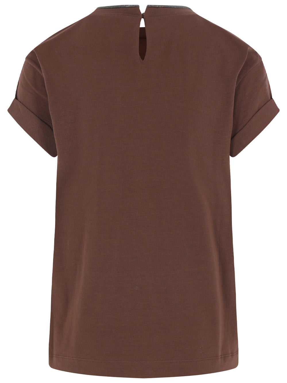 Brunello Cucinelli Women Stretch Cotton Jersey T-Shirt With Precious Faux Layering BRUNELLO CUCINELLI