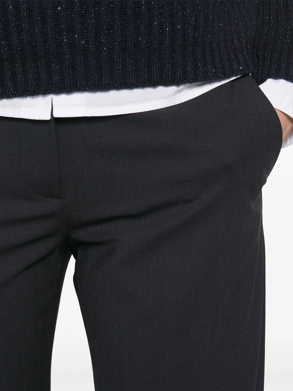 Brunello Cucinelli Women Pressed-Crease Wool Trousers BRUNELLO CUCINELLI