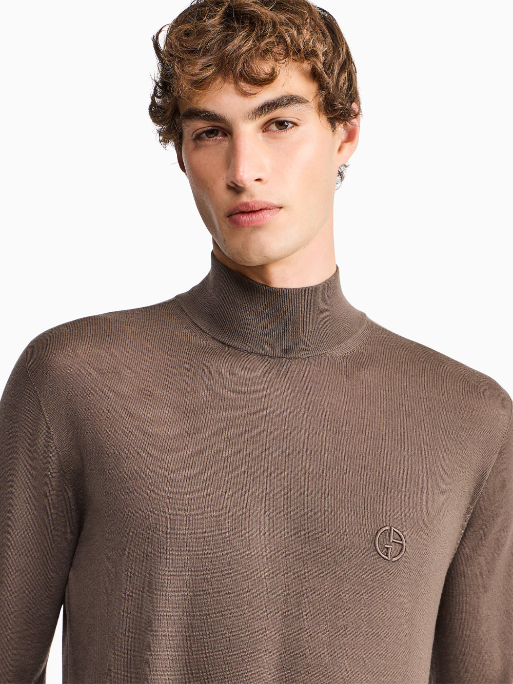 Giorgio Armani Men Slim-Fit Sweater In Plain Knit Virgin Wool GIORGIO ARMANI