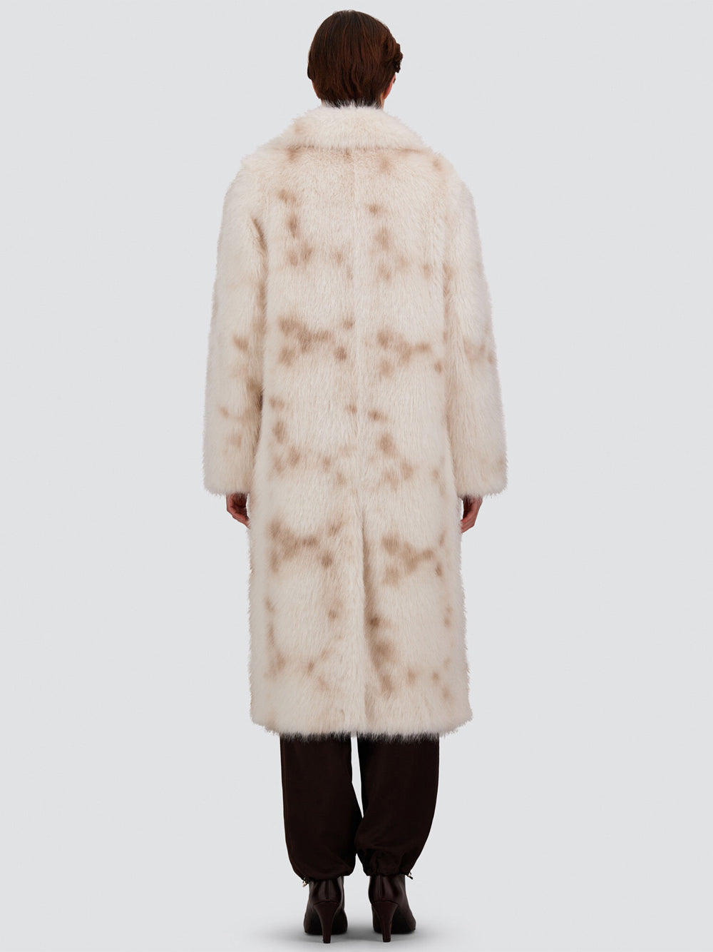 Herno Women Cappotto Tocco Pelliccia Effetto Lince