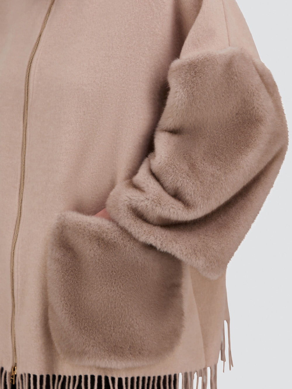 Herno Women Poncho In Lana, Cashmere E Melange Effetto Visone HERNO