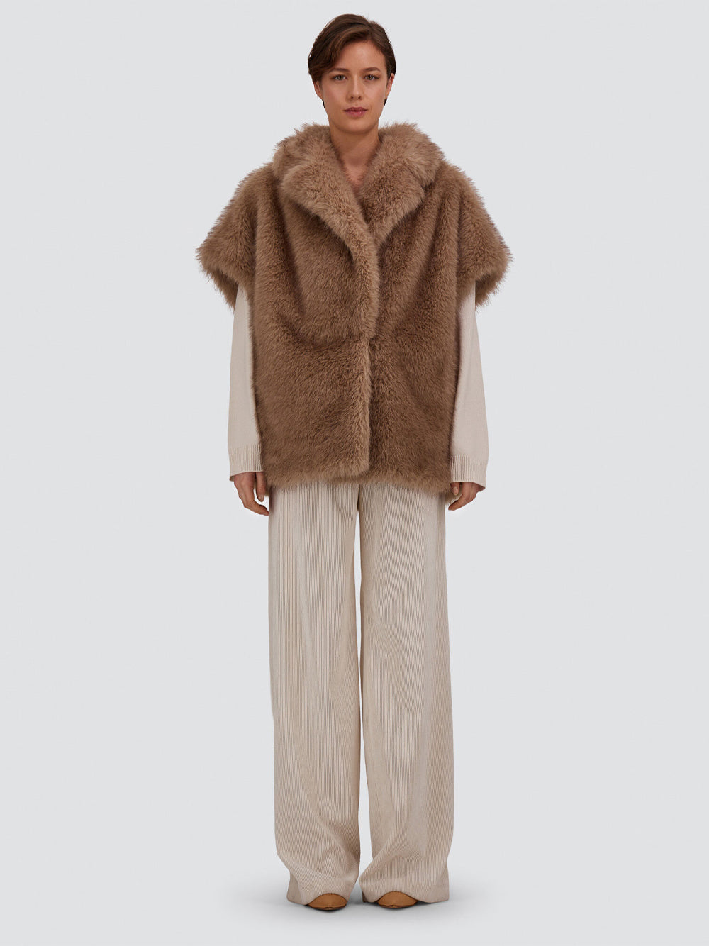 Herno Women Smanicato Tocco Pelliccia A Pelo Lungo HERNO
