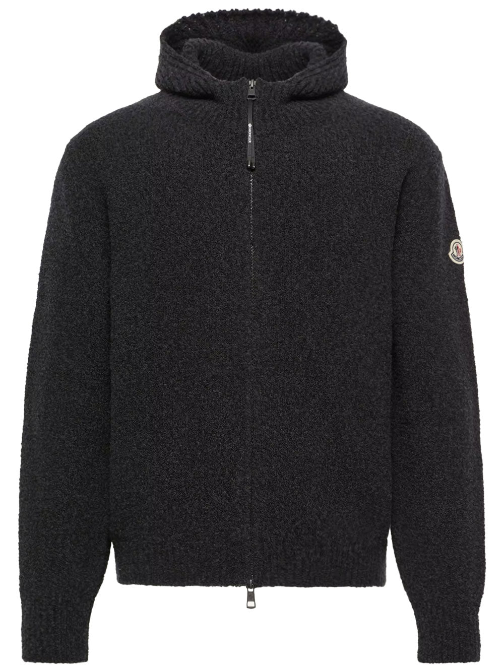 Moncler Men Felpa Con Zip E Cappuccio In Misto Lana Bouclé MONCLER