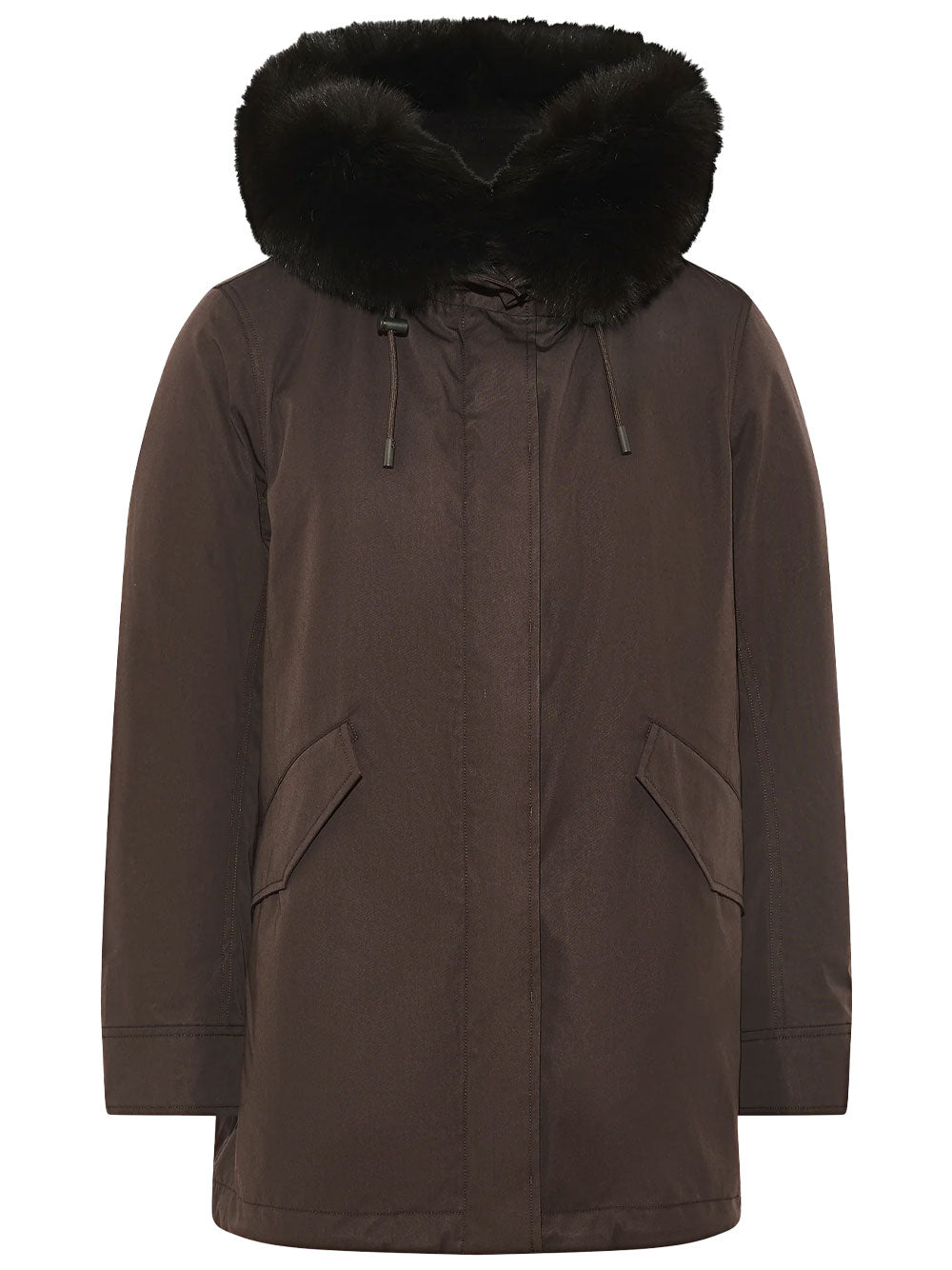 Yves Salomon Women Parka Corto Iconico In Misto Cotone Impermeabile Con Pelliccia Di Volpe E Coniglio YVES SALOMON