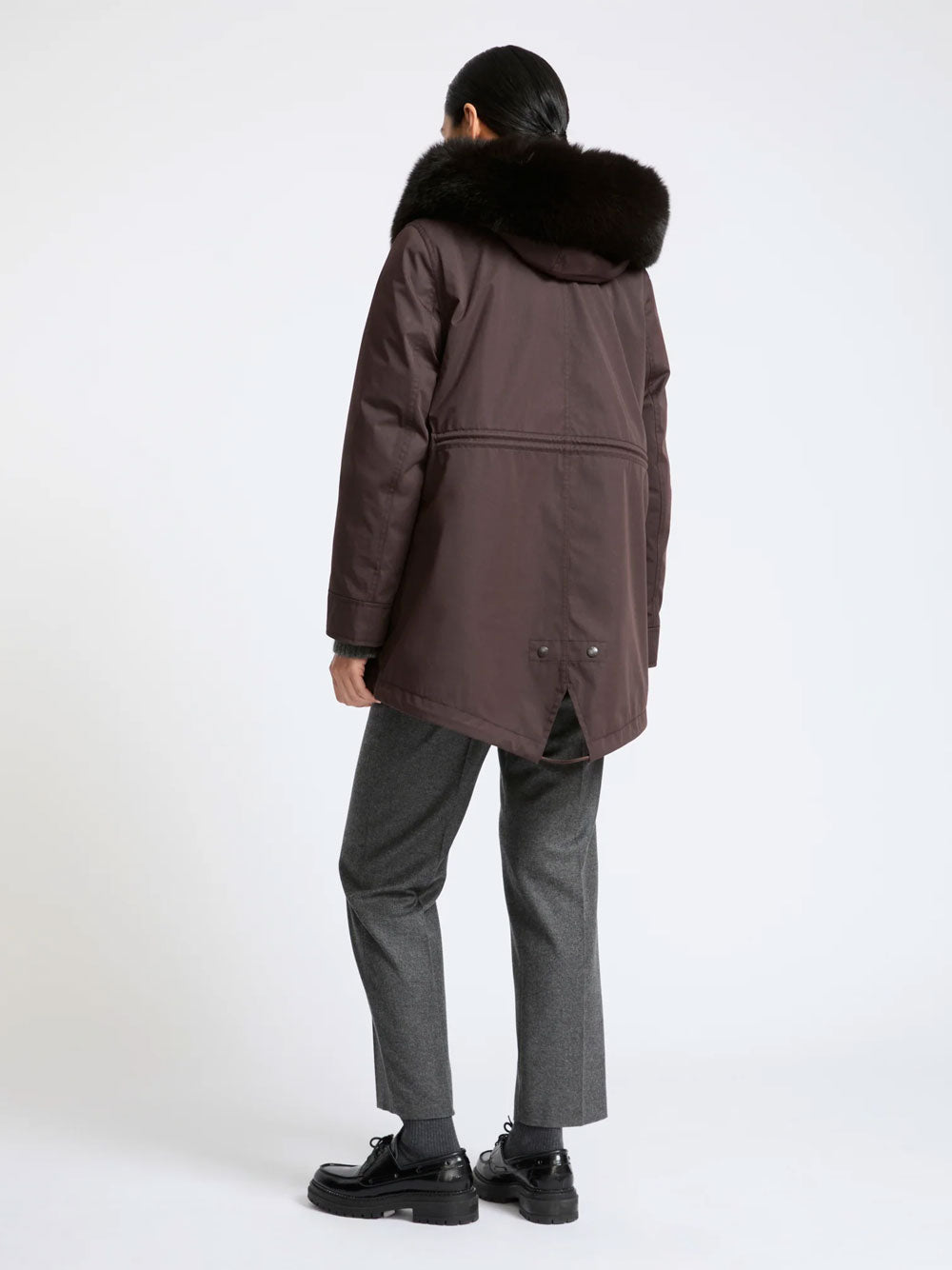 Yves Salomon Women Parka Corto Iconico In Misto Cotone Impermeabile Con Pelliccia Di Volpe E Coniglio YVES SALOMON