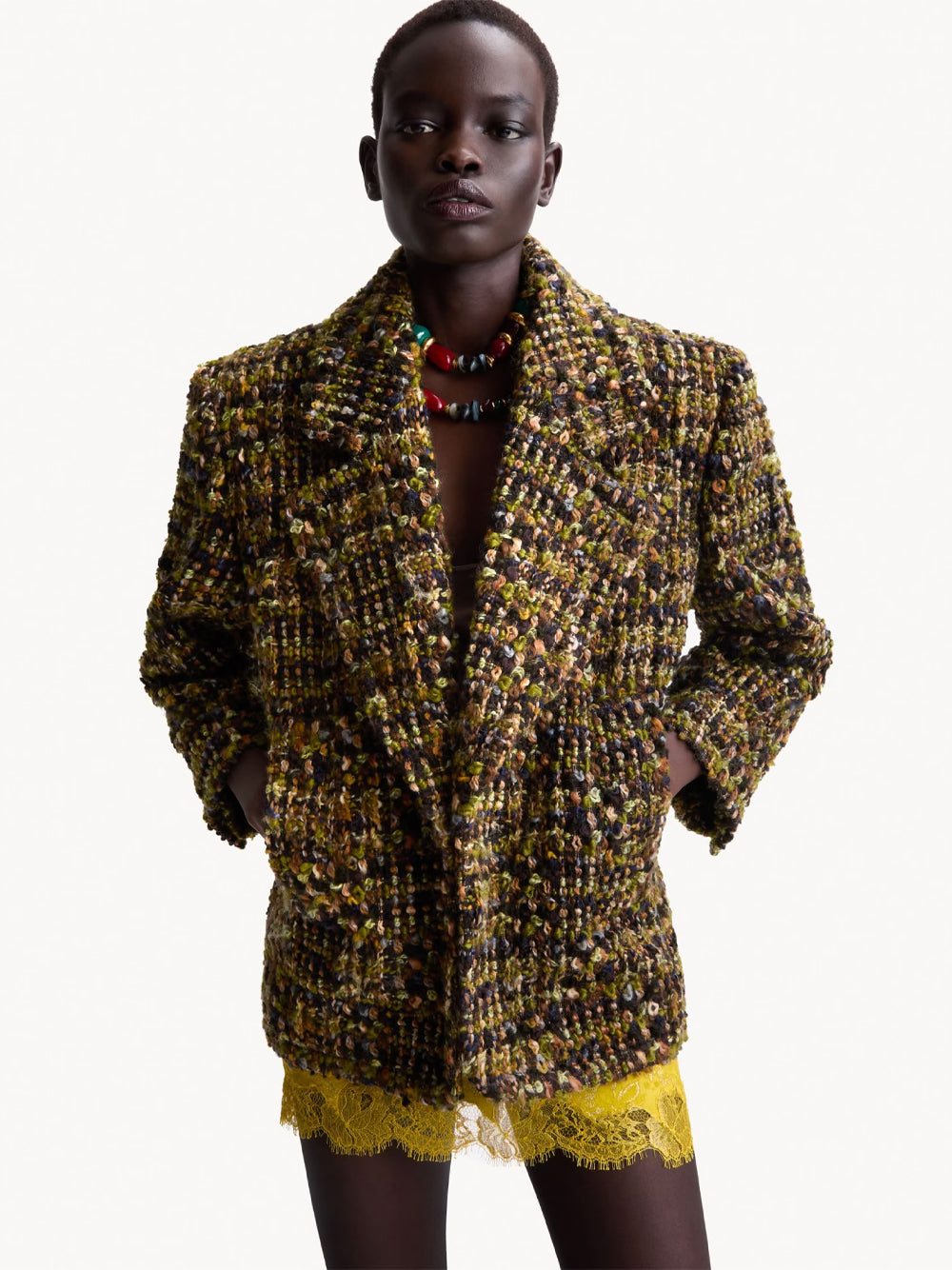Saint Laurent Women Single-Breasted Jacket In Tweed SAINT LAURENT