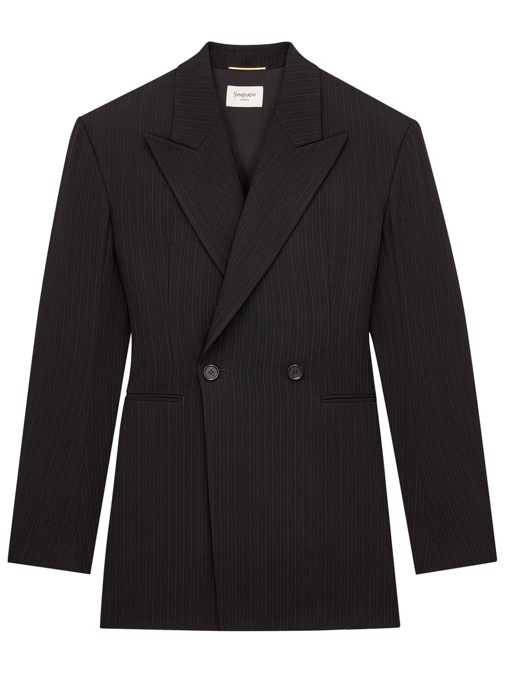 Saint Laurent Women Giacca Doppiopetto In Lana Mélange Gessata SAINT LAURENT
